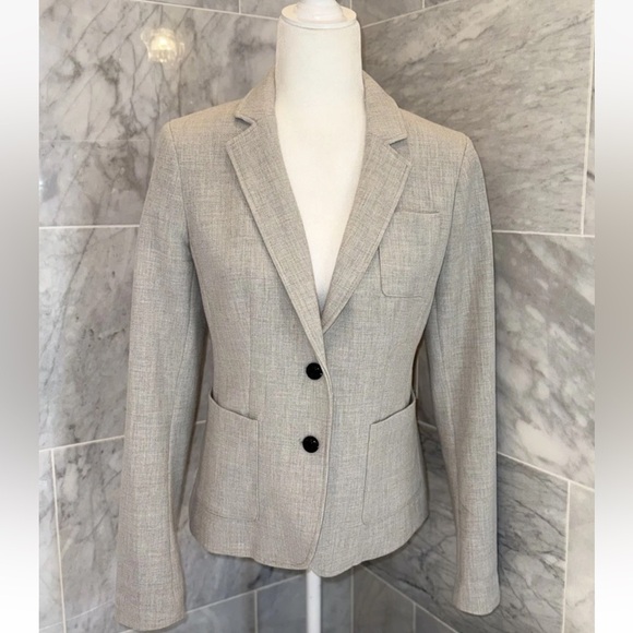 Banana Republic Jacket Blazer Womens Size 4 -2 Button Gray Textured - Picture 1 of 9
